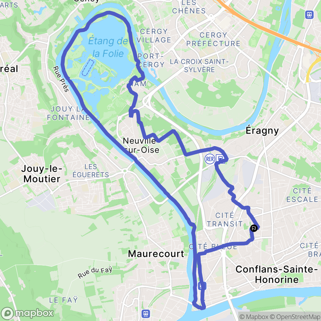Conflans-Sainte-Honorine : carte du parcours de randonnée - France