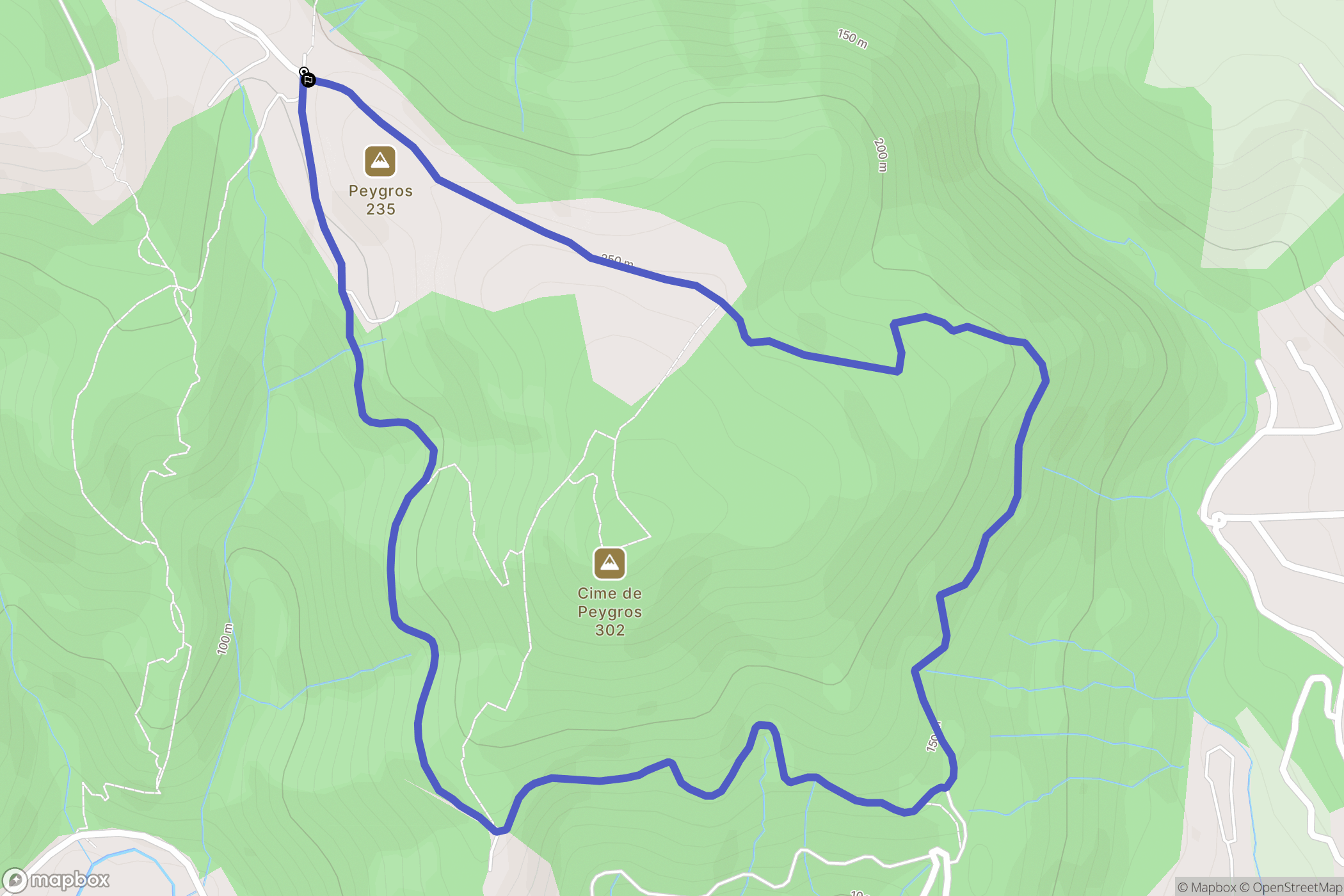 Peymeinade : carte du parcours de randonnée - France