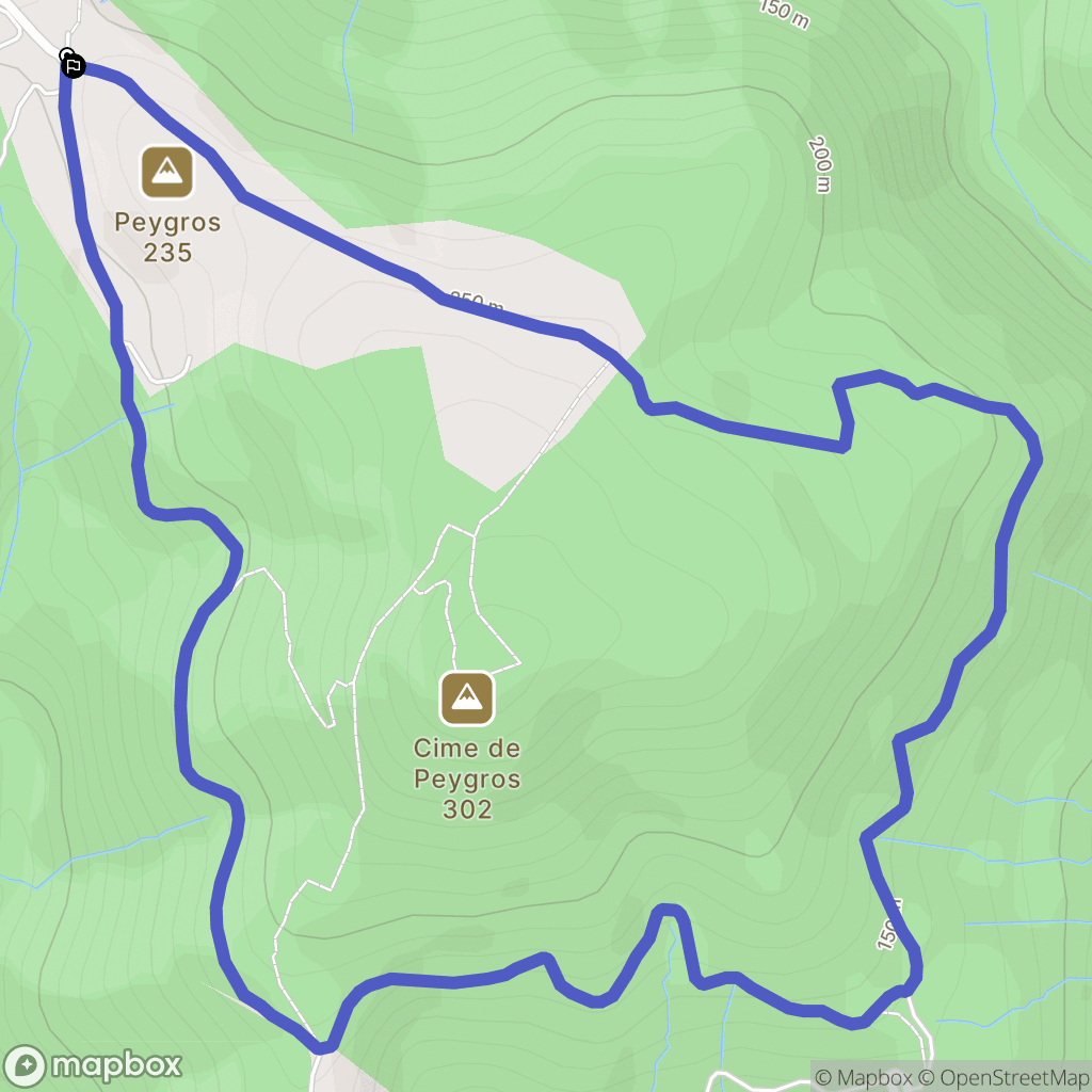 Peymeinade : carte du parcours de randonnée - France
