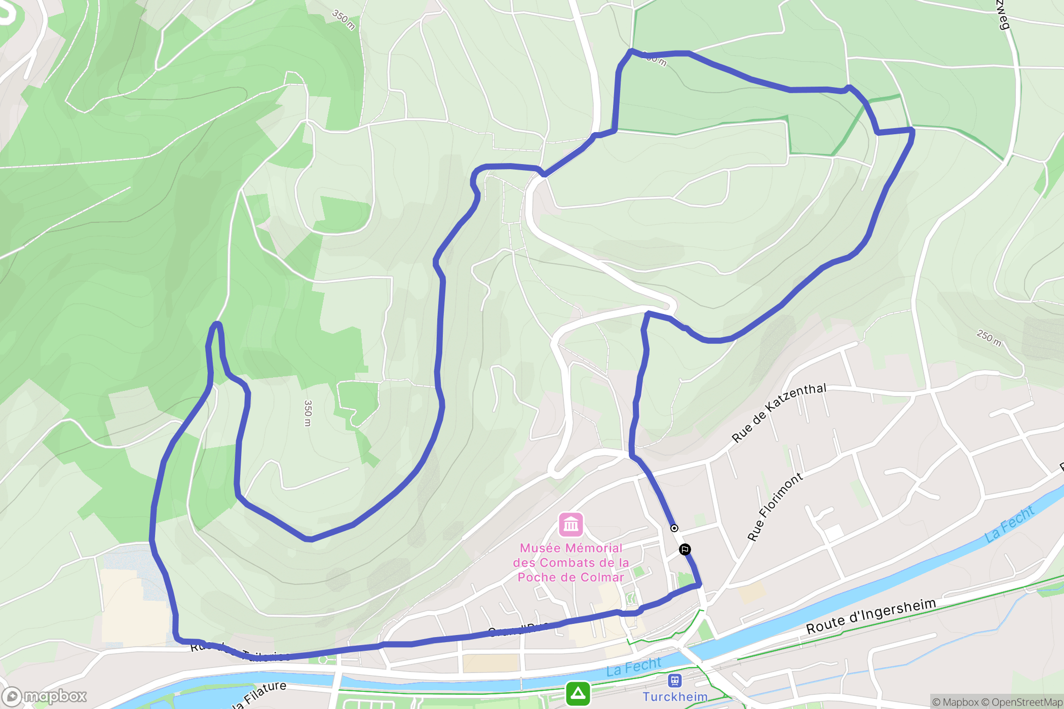 Turckheim : carte du parcours de randonnée - France