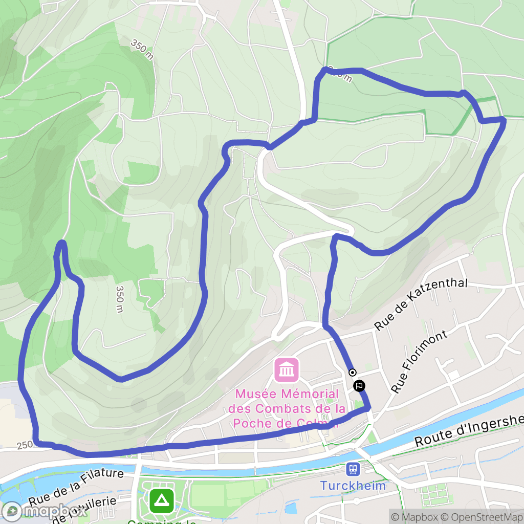Turckheim : carte du parcours de randonnée - France
