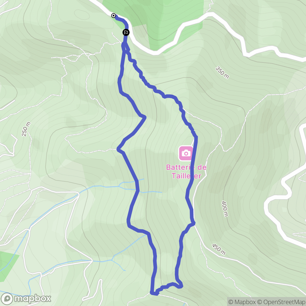 Collioure : carte du parcours de randonnée - France