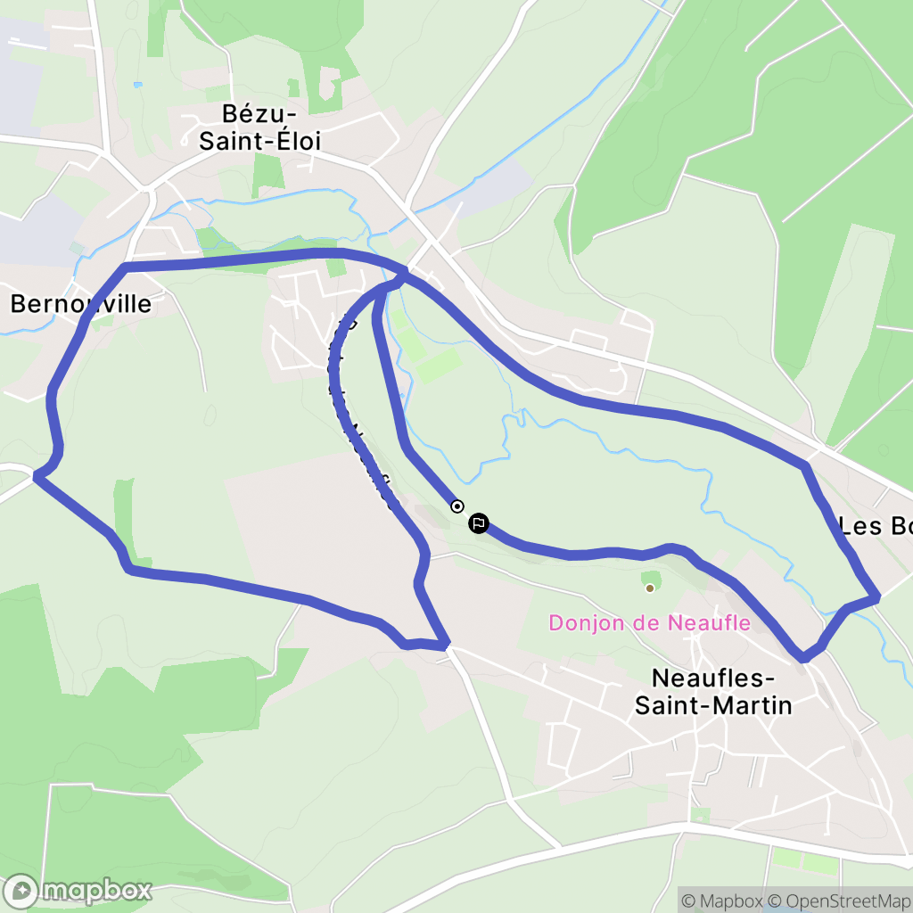 Neaufles-Saint-Martin : carte du parcours de randonnée - France