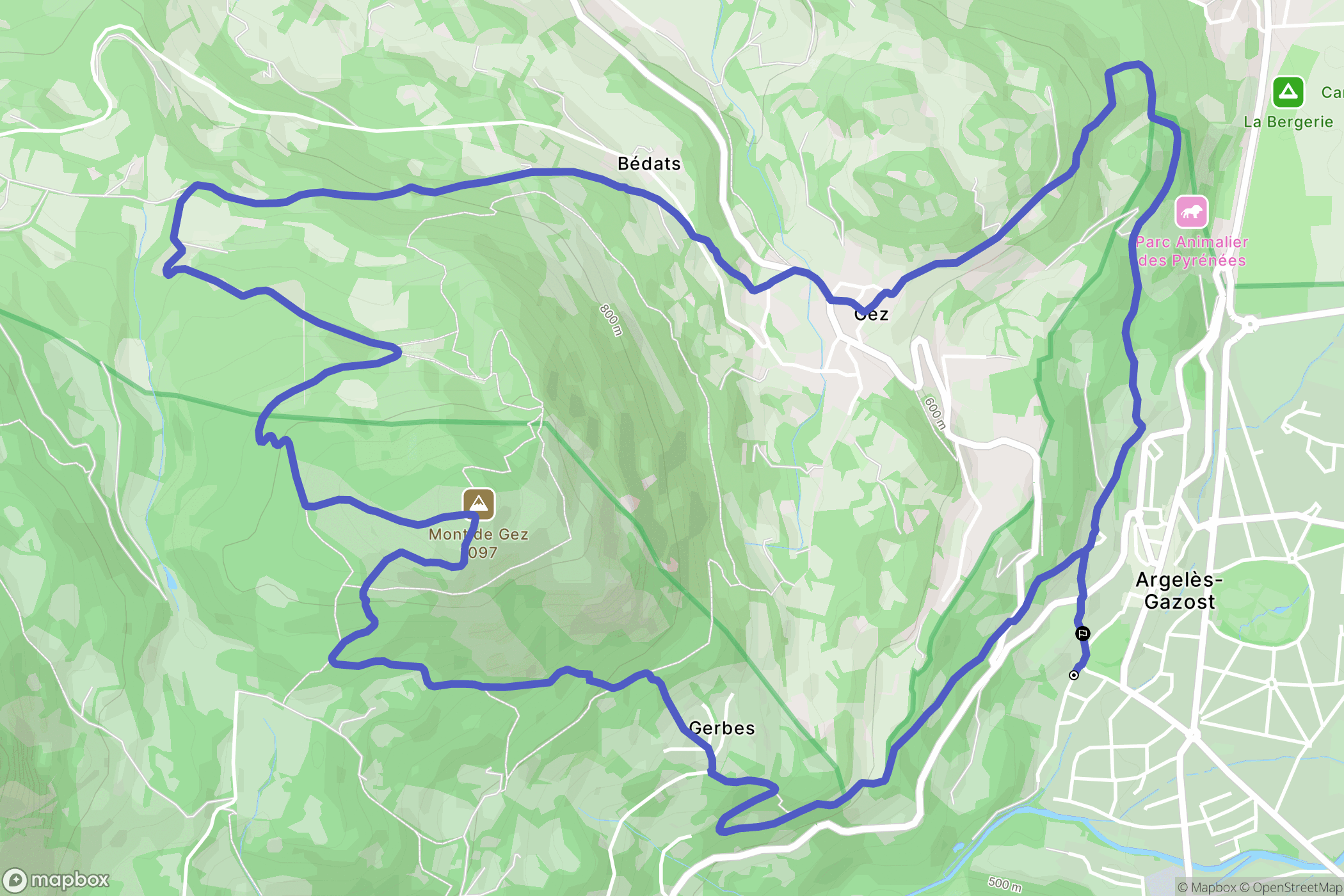 Argelès-Gazost : carte du parcours de randonnée - France