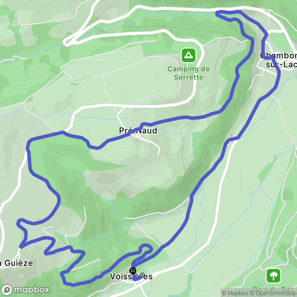 Chambon-sur-Lac : carte du parcours de randonnée - France