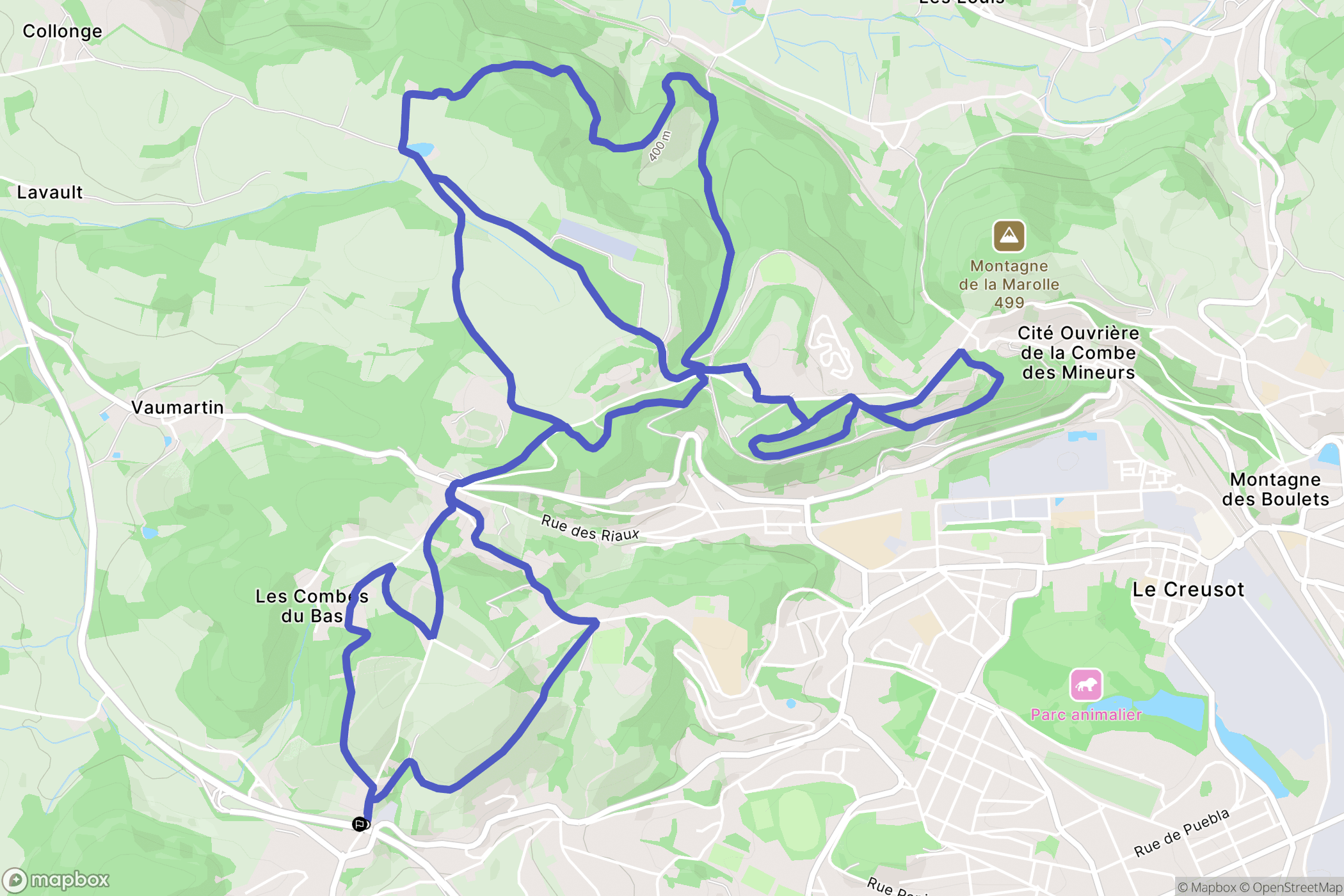 Montcenis : carte du parcours de randonnée - France