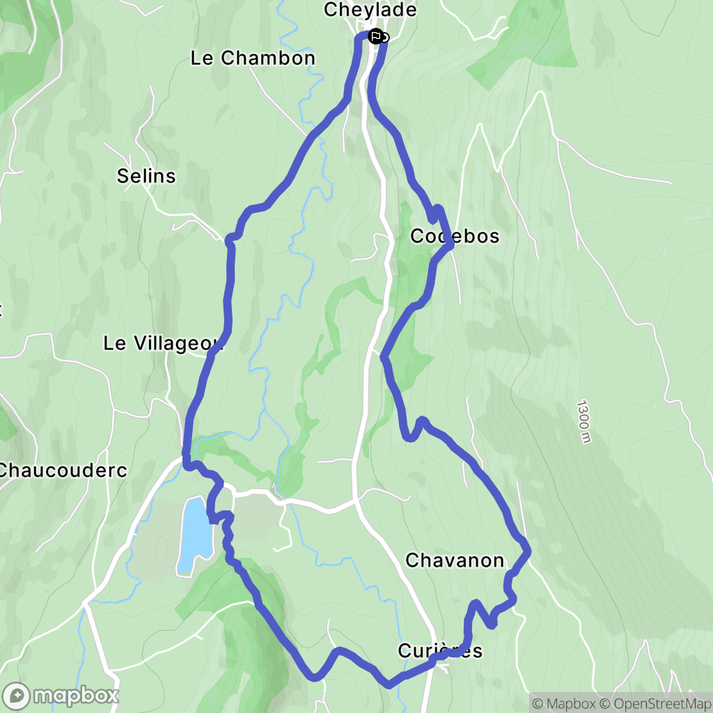 Cheylade : carte du parcours de randonnée - France