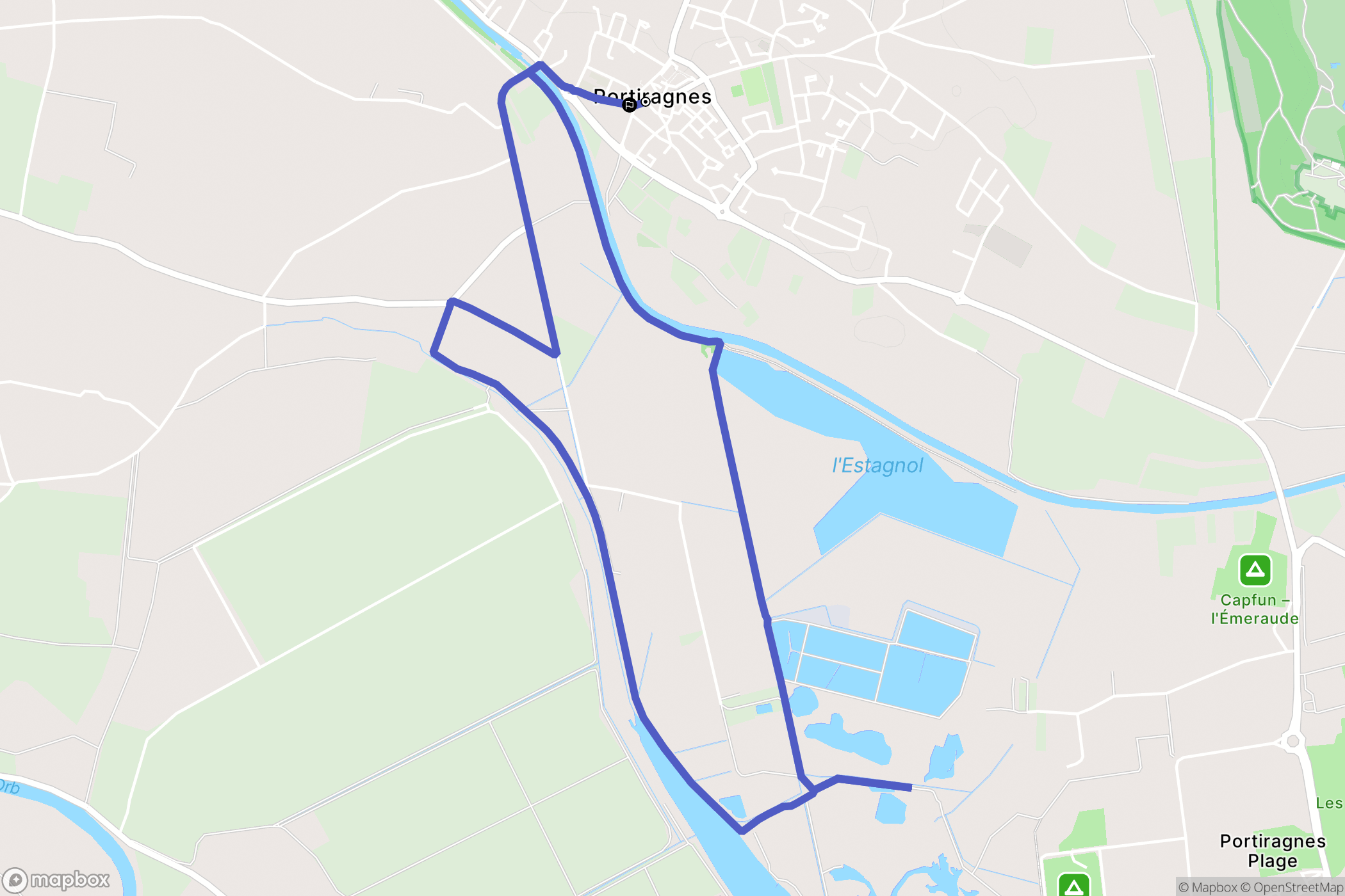 Portiragnes : carte du parcours de randonnée - France