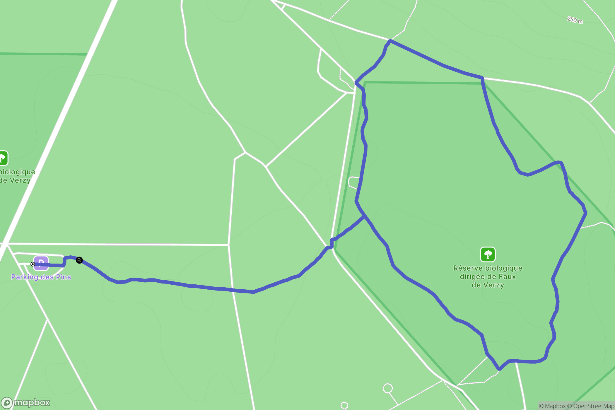 Verzy : carte du parcours de randonnée - France
