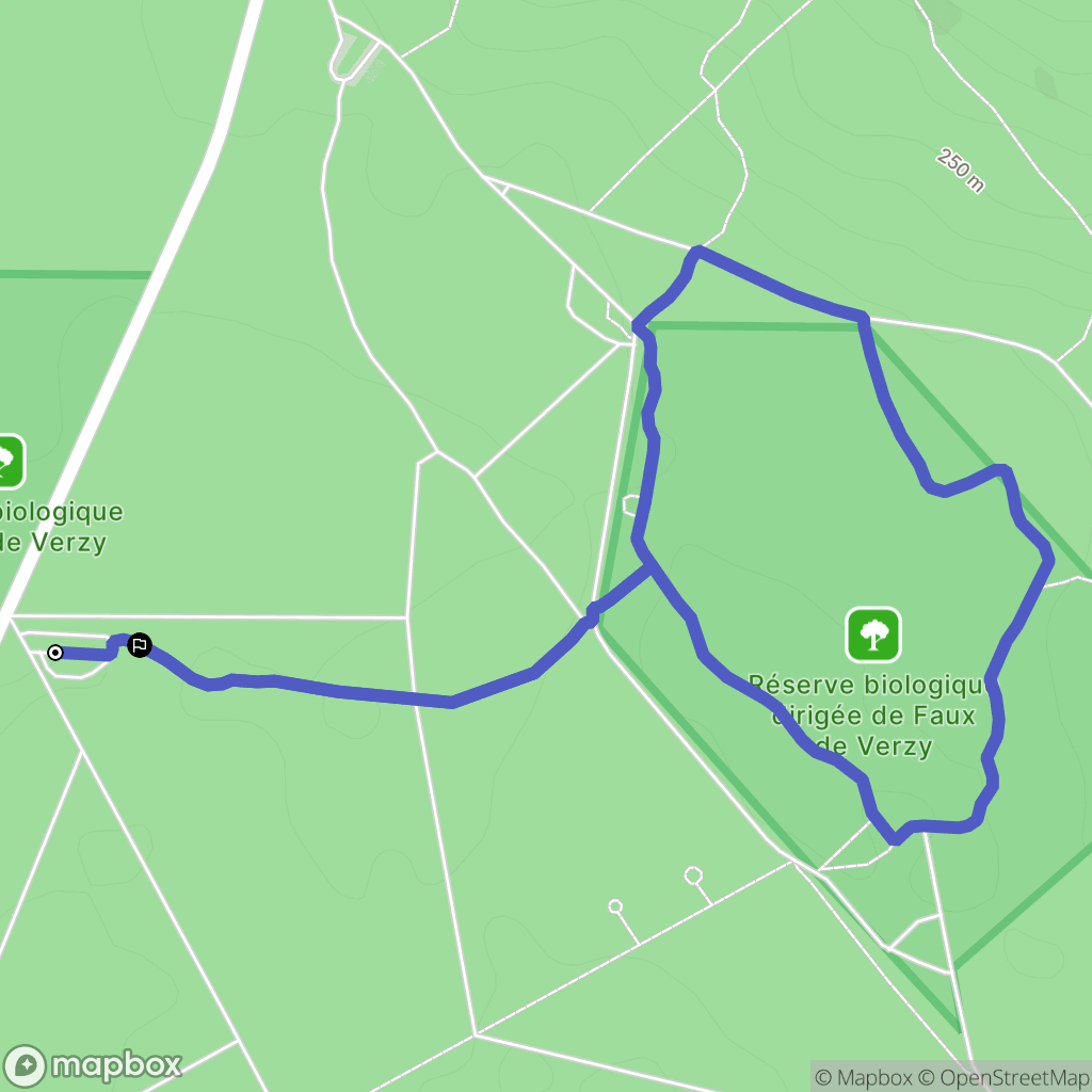 Verzy : carte du parcours de randonnée - France
