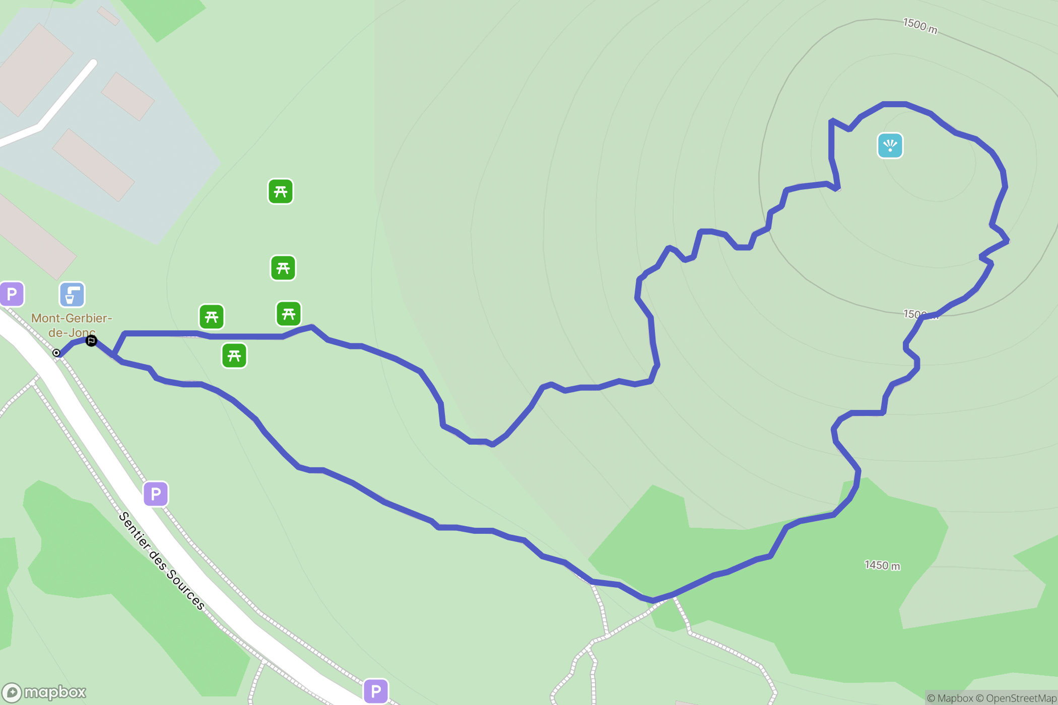 Saint-Martial : carte du parcours de randonnée - France