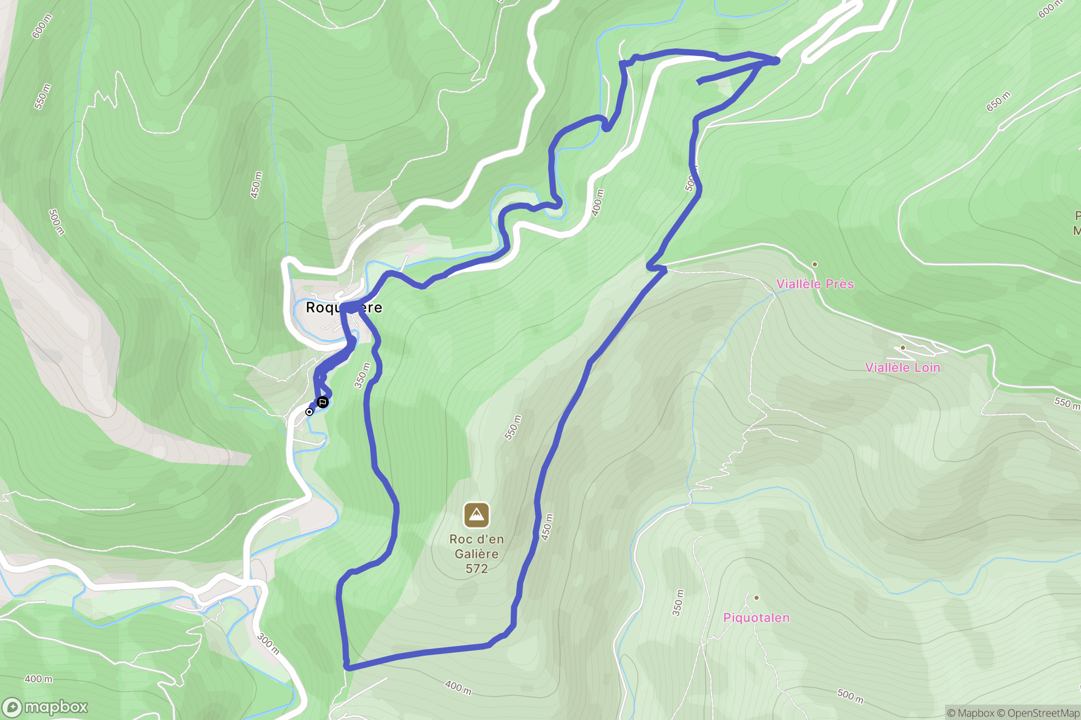 Roquefère : carte du parcours de randonnée - France