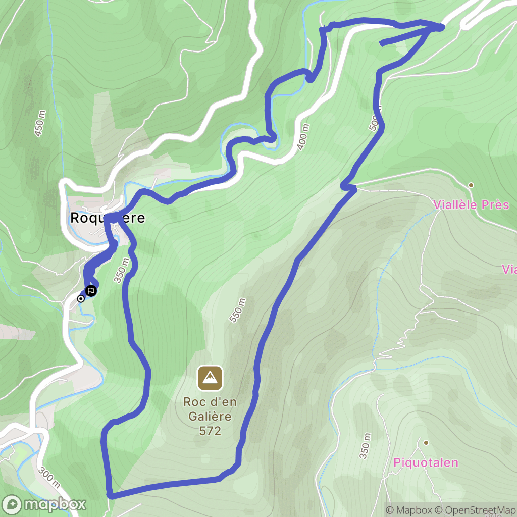 Roquefère : carte du parcours de randonnée - France