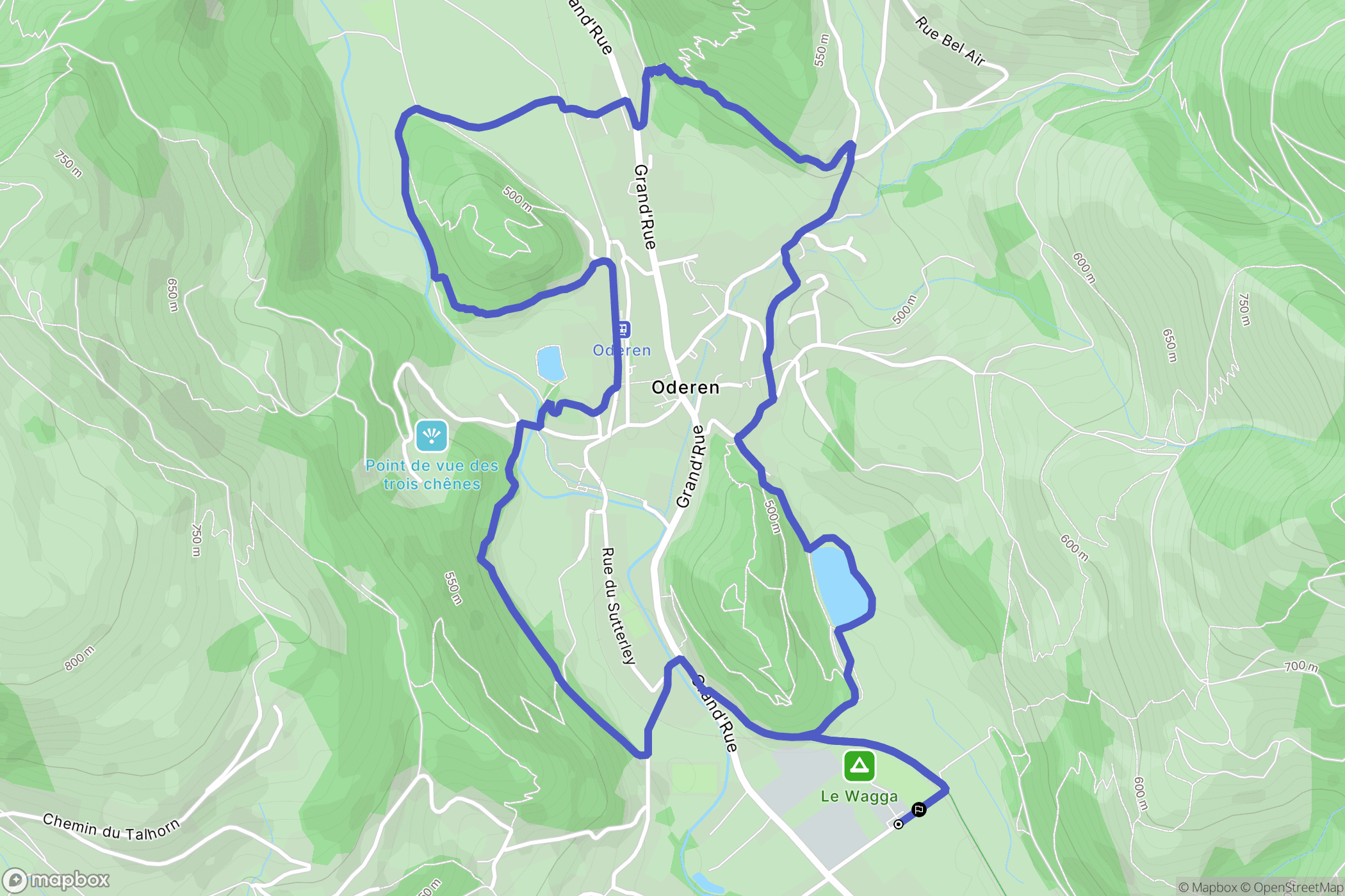 Oderen : carte du parcours de randonnée - France