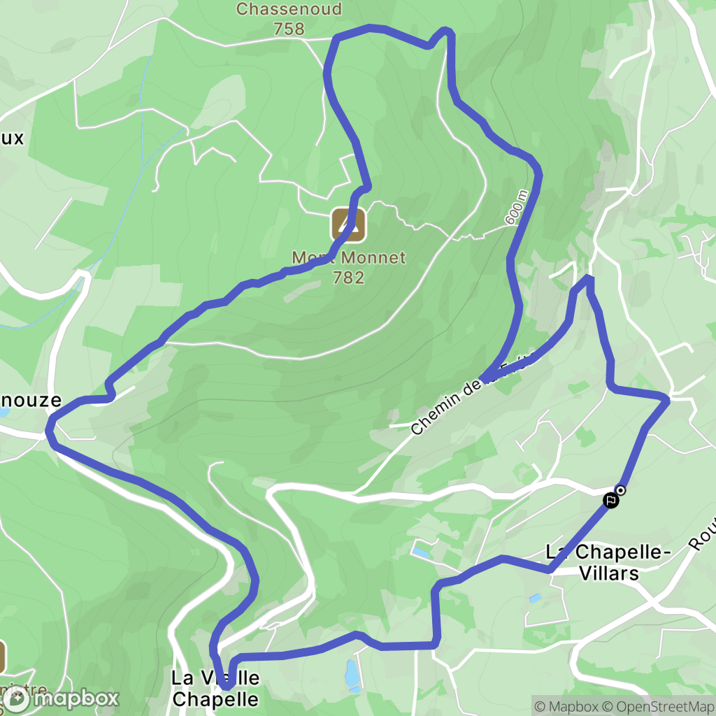 La Chapelle-Villars : carte du parcours de randonnée - France