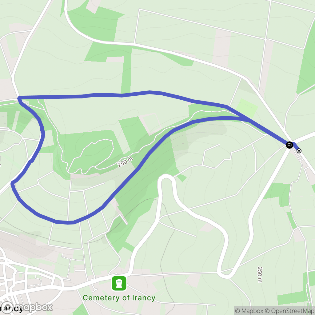 Irancy : carte du parcours de randonnée - France