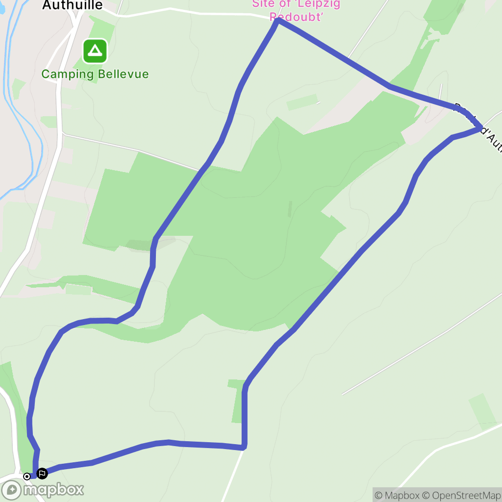 Aveluy : carte du parcours de randonnée - France