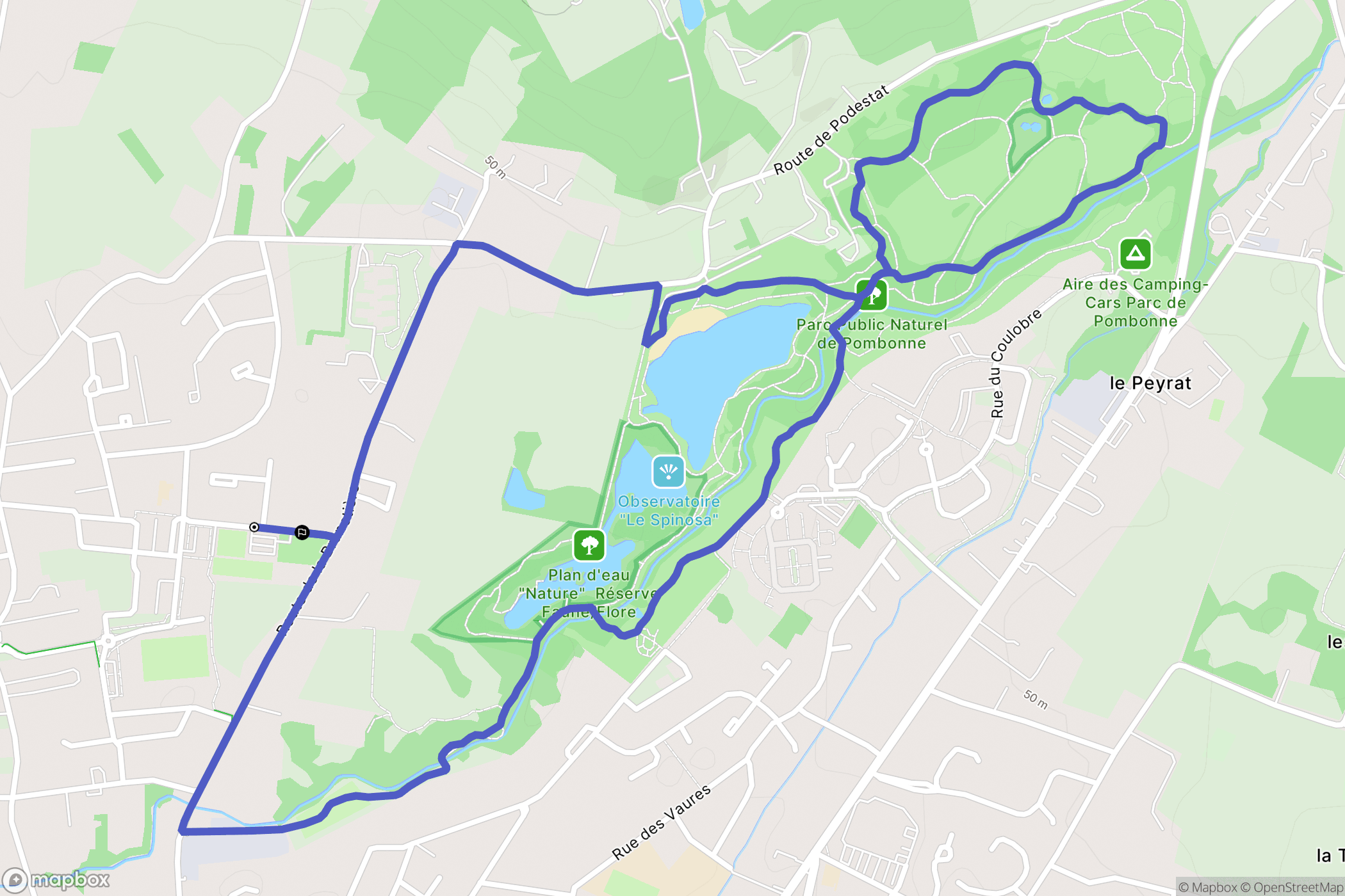 Bergerac : carte du parcours de randonnée - France