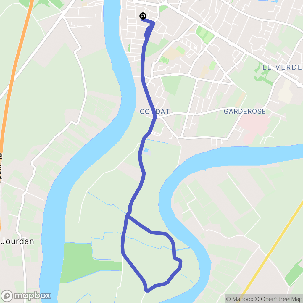 Libourne : carte du parcours de randonnée - France