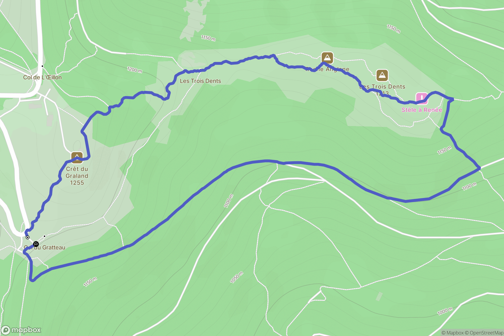 Véranne : carte du parcours de randonnée - France