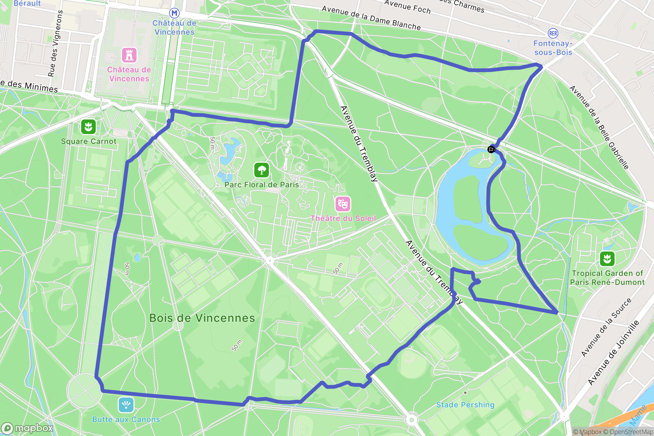 Paris : carte du parcours de randonnée - France