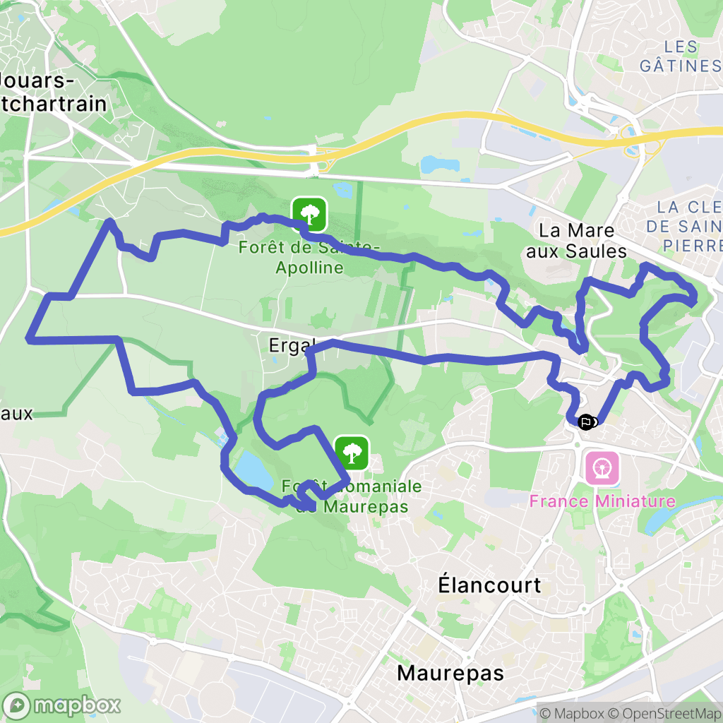 Élancourt : carte du parcours de randonnée - France