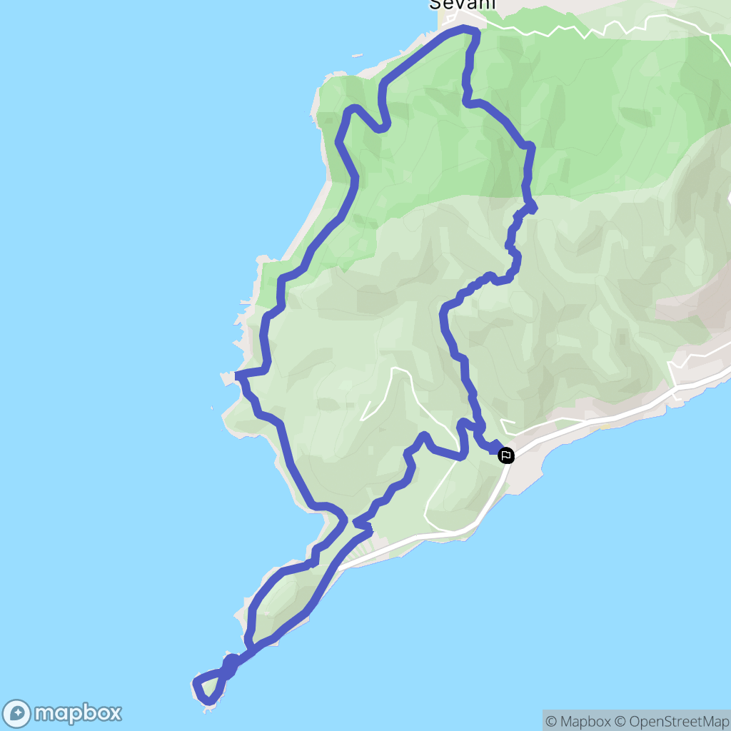 Ajaccio : carte du parcours de randonnée - France