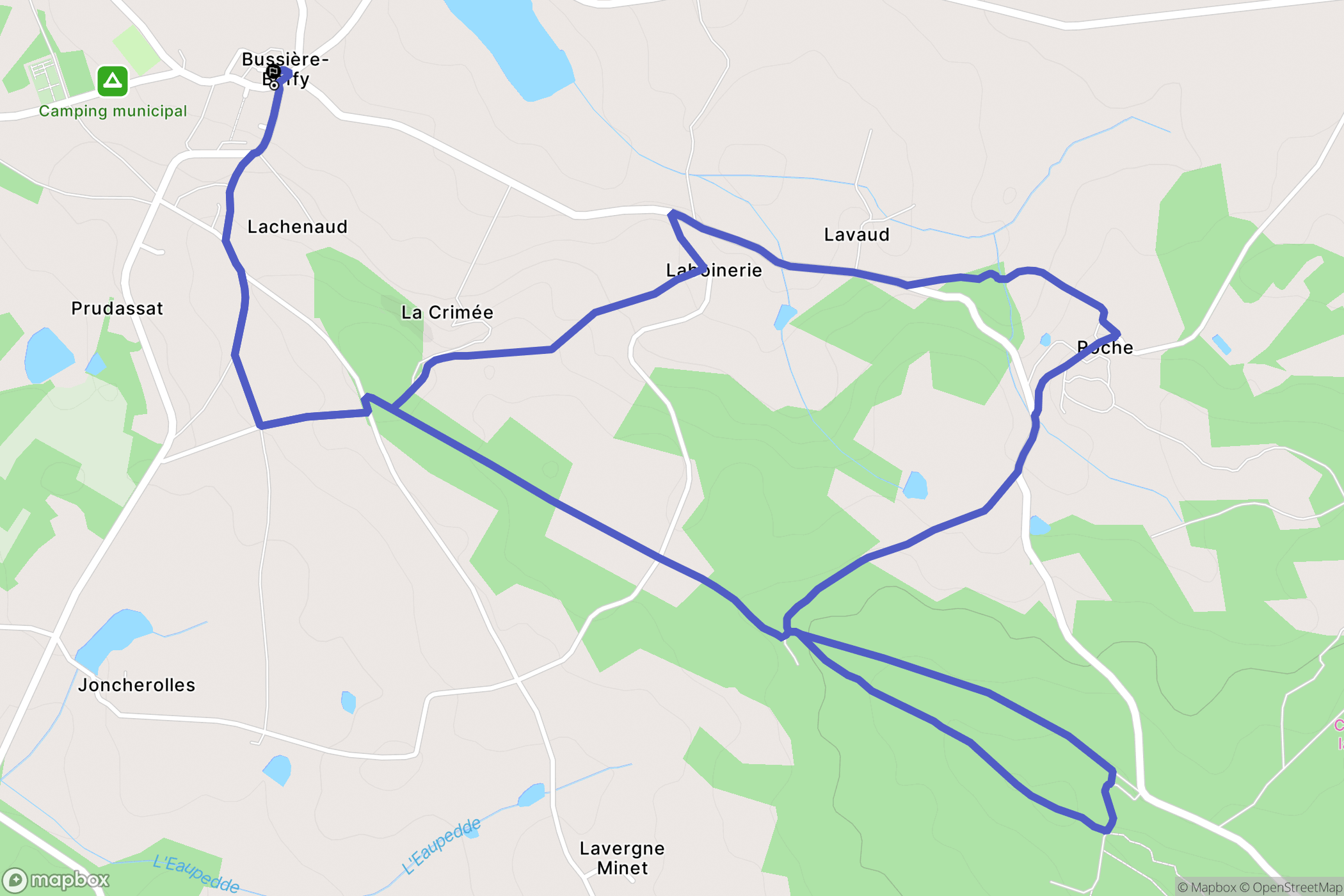 Val d'Issoire : carte du parcours de randonnée - France