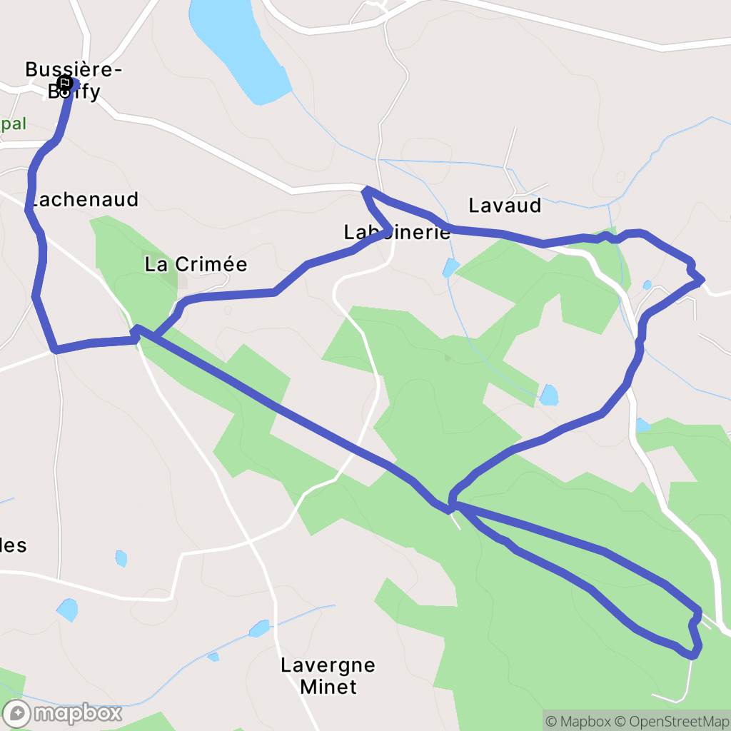 Val d'Issoire : carte du parcours de randonnée - France