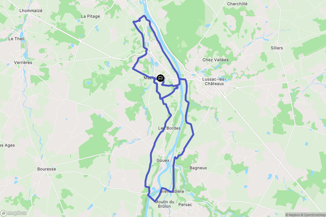 Mazerolles : carte du parcours de randonnée - France