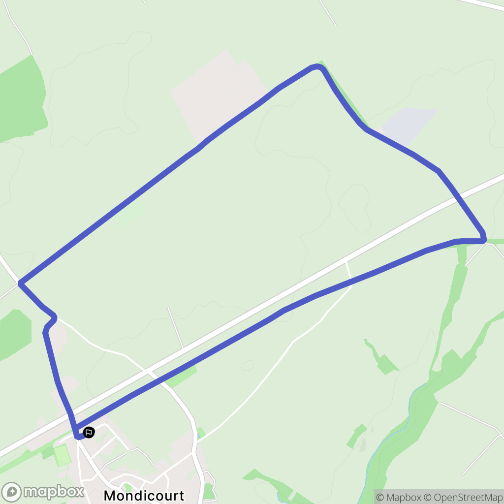 Mondicourt : carte du parcours de randonnée - France