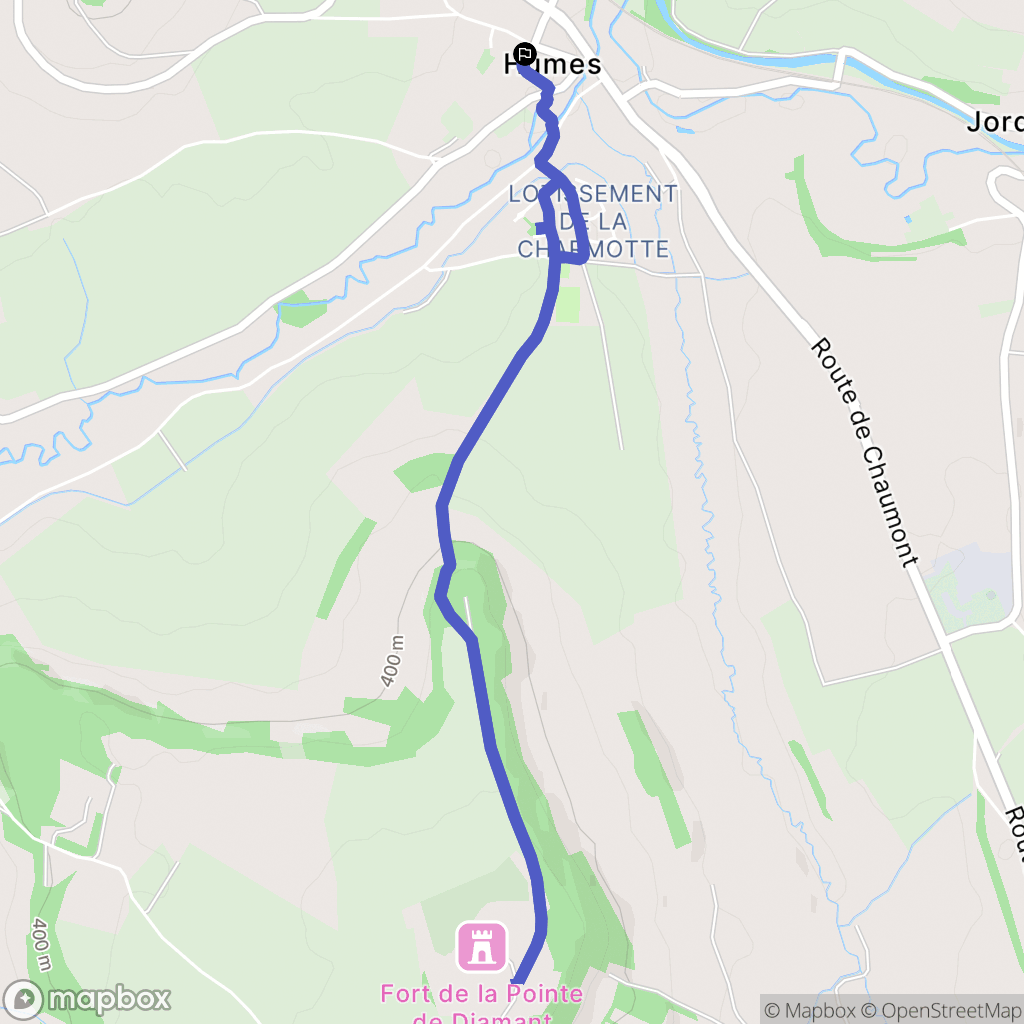Humes-Jorquenay : carte du parcours de randonnée - France