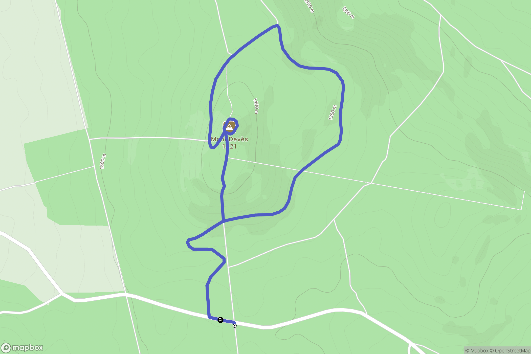 Cayres : carte du parcours de randonnée - France