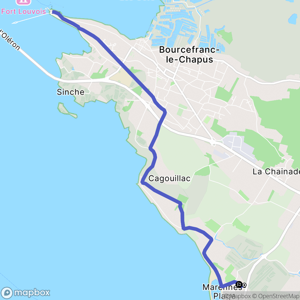 Marennes-Hiers-Brouage : carte du parcours de randonnée - France
