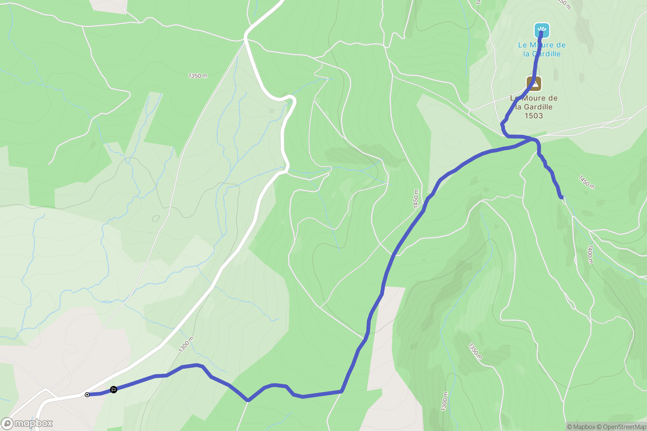 Saint-Frézal-d'Albuges : carte du parcours de randonnée - France