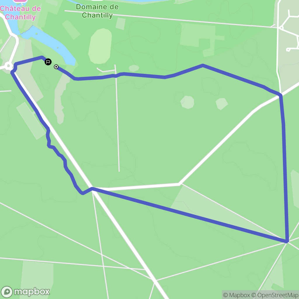Chantilly : carte du parcours de randonnée - France