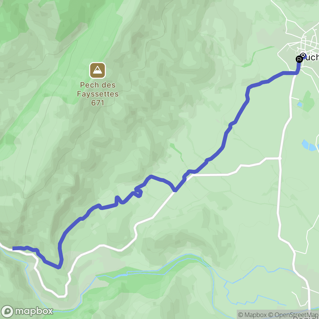Tuchan : carte du parcours de randonnée - France