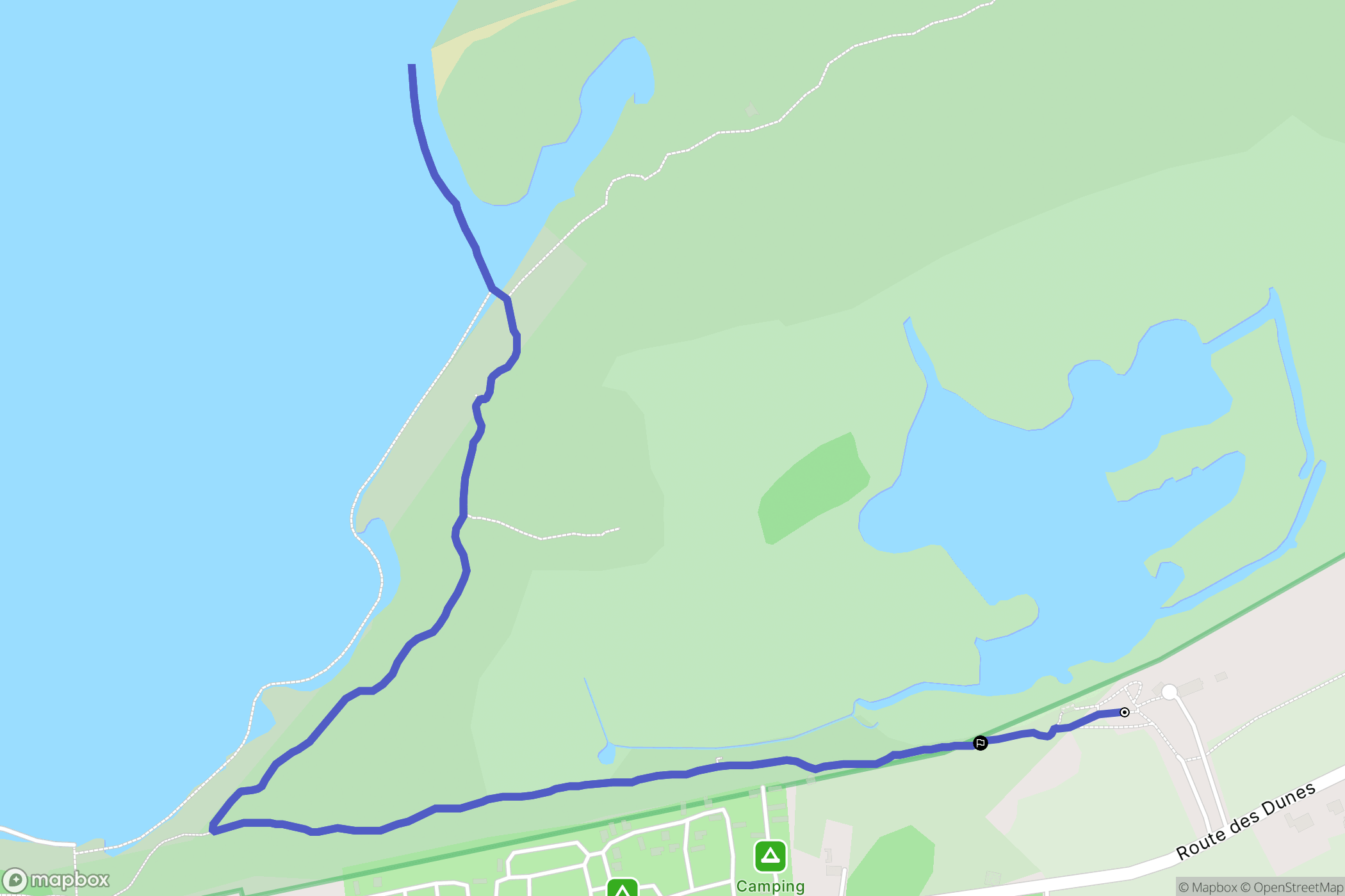 Oye-Plage : carte du parcours de randonnée - France
