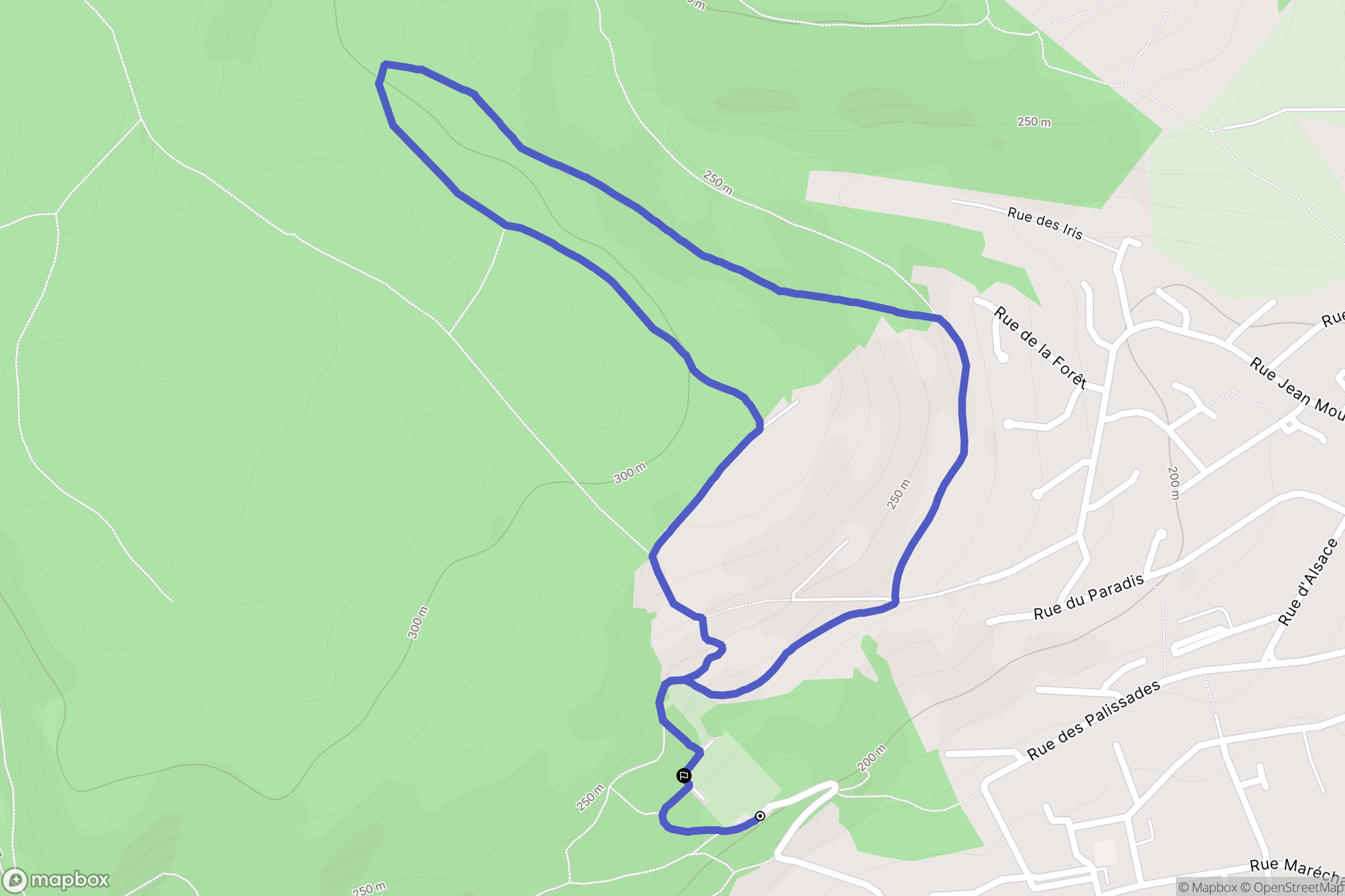 Clouange : carte du parcours de randonnée - France