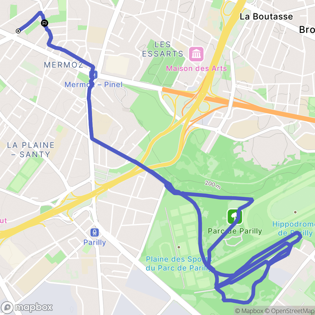 Lyon : carte du parcours de randonnée - France