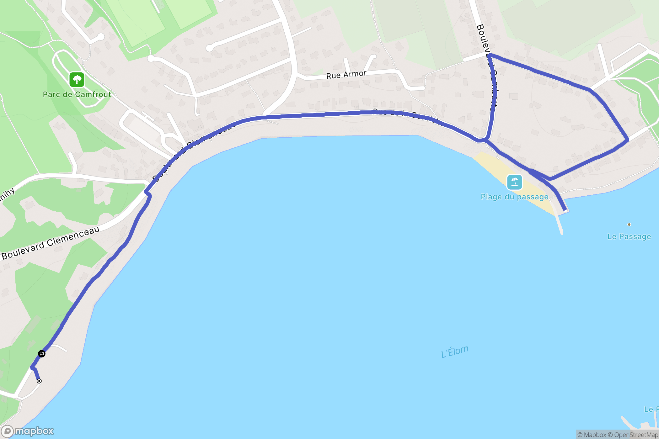 Le Relecq-Kerhuon : carte du parcours de randonnée - France