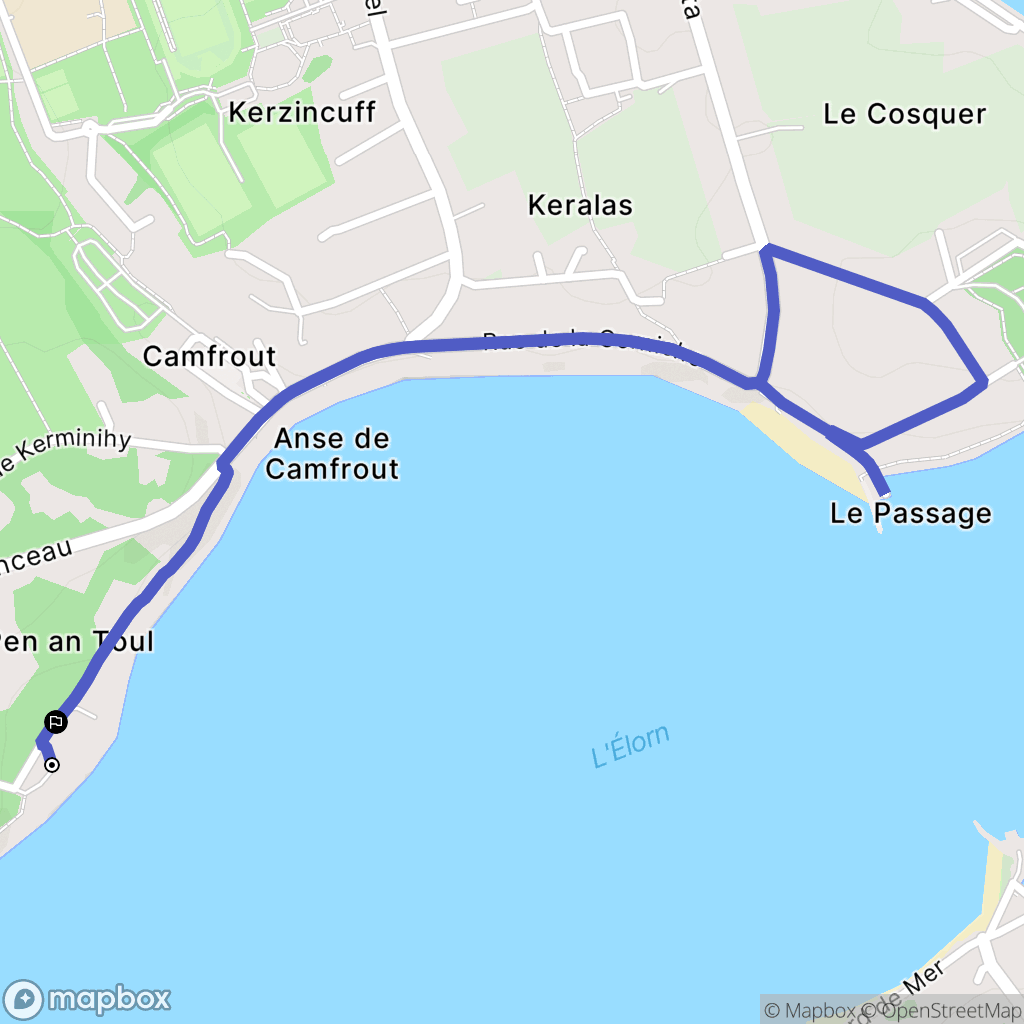 Le Relecq-Kerhuon : carte du parcours de randonnée - France