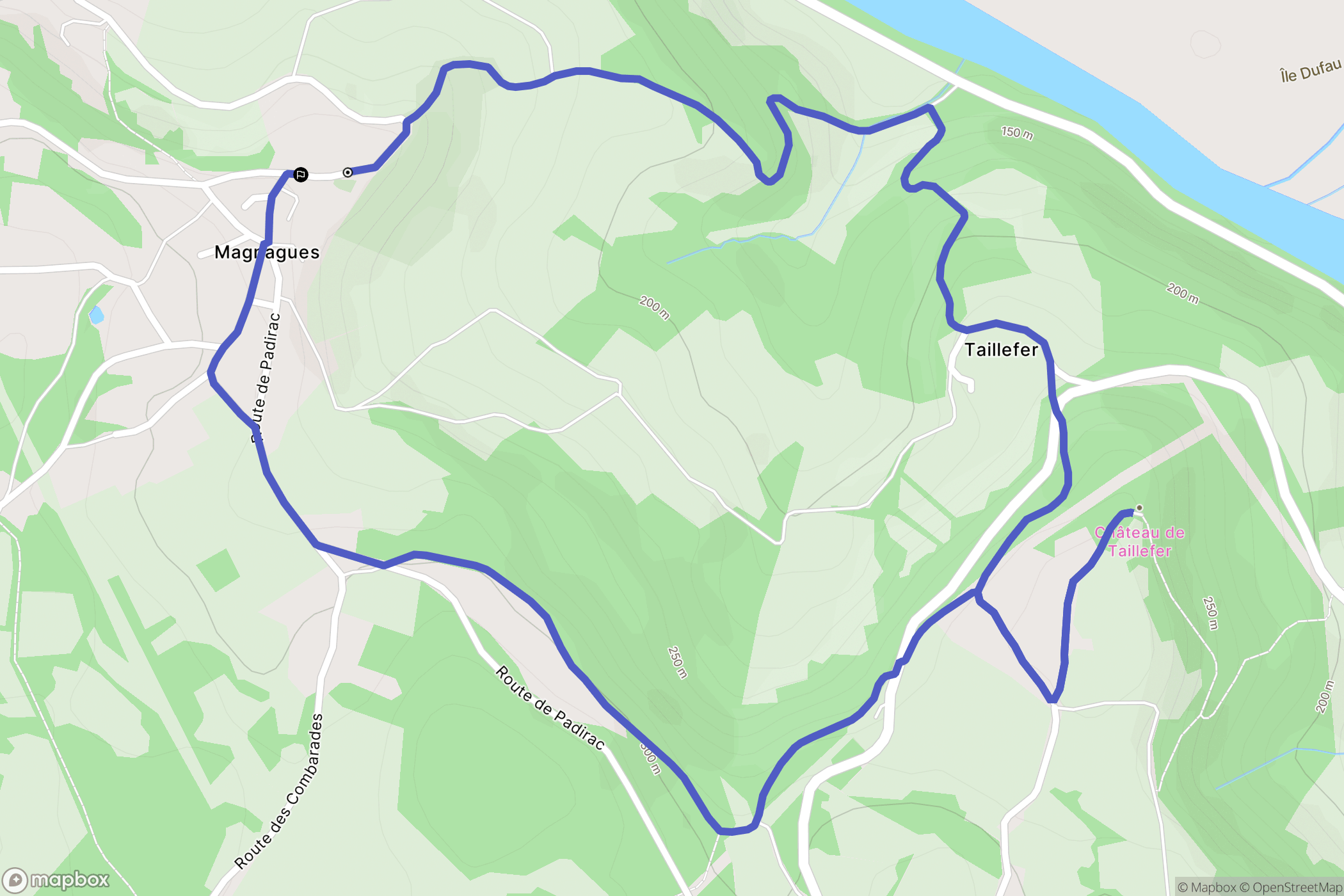 Carennac : carte du parcours de randonnée - France