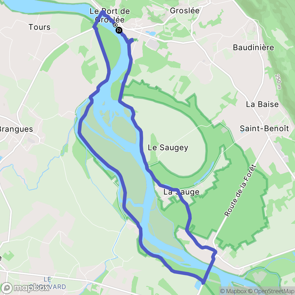 Groslée-Saint-Benoit : carte du parcours de randonnée - France
