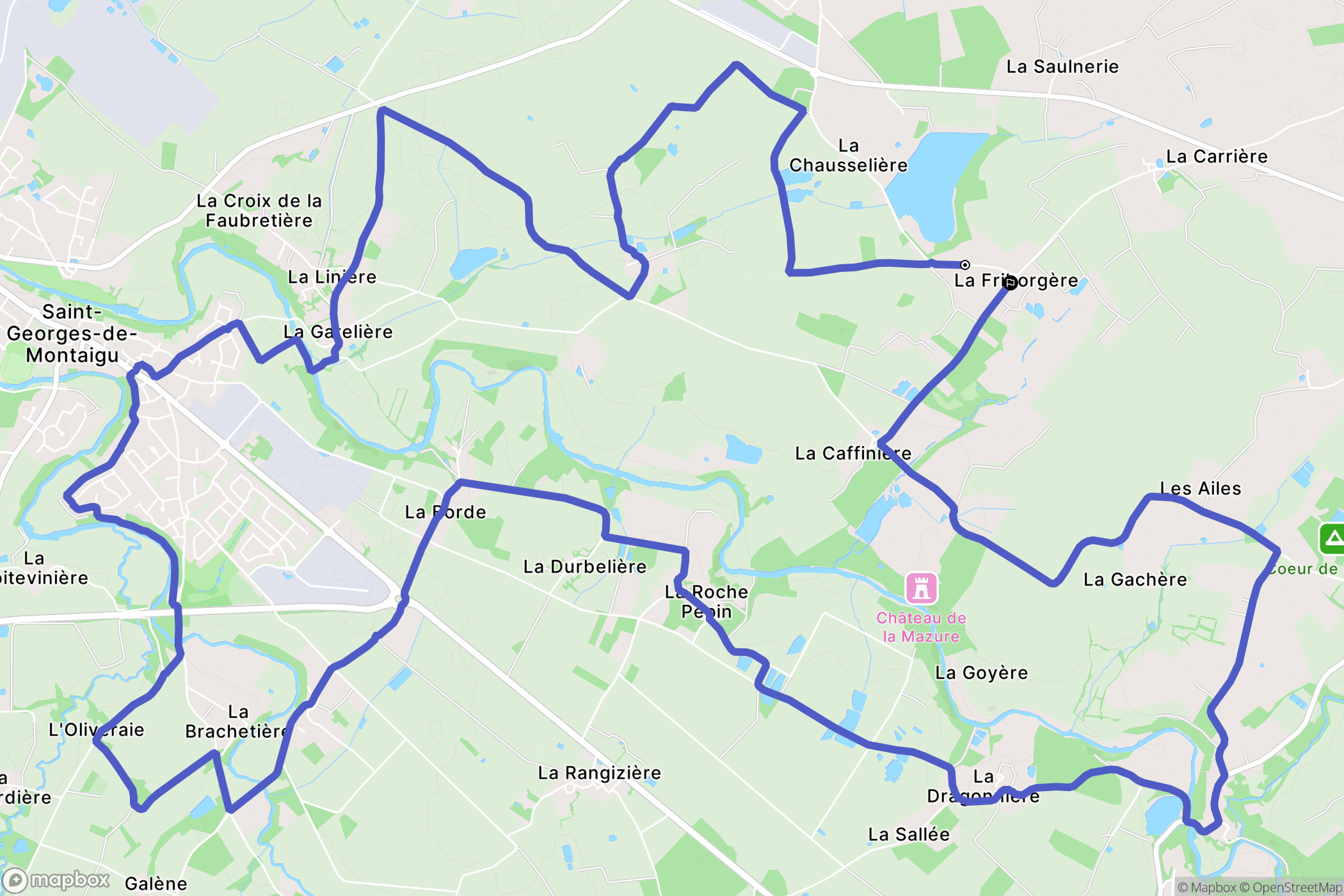 Montaigu-Vendée : carte du parcours de randonnée - France