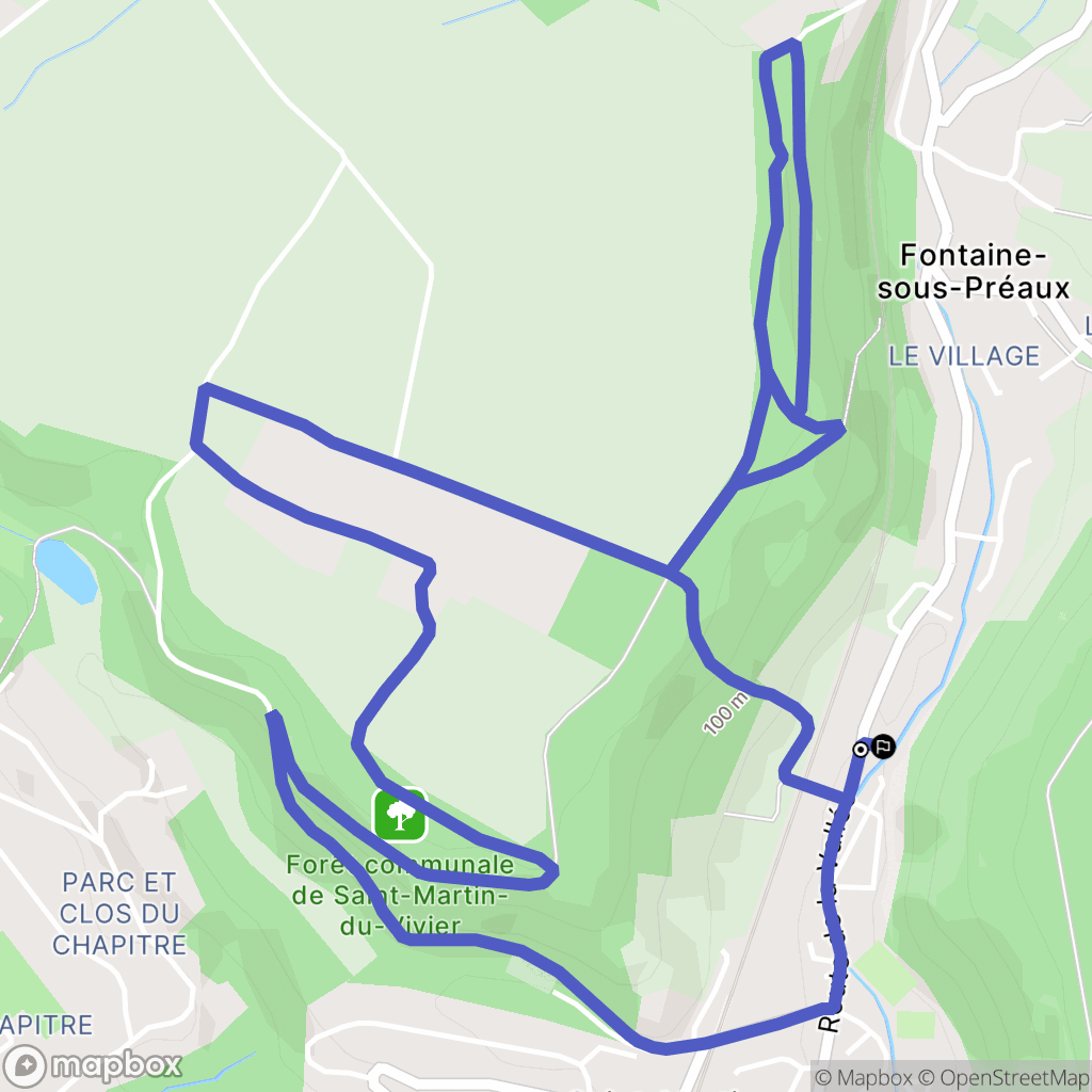 Saint-Martin-du-Vivier : carte du parcours de randonnée - France