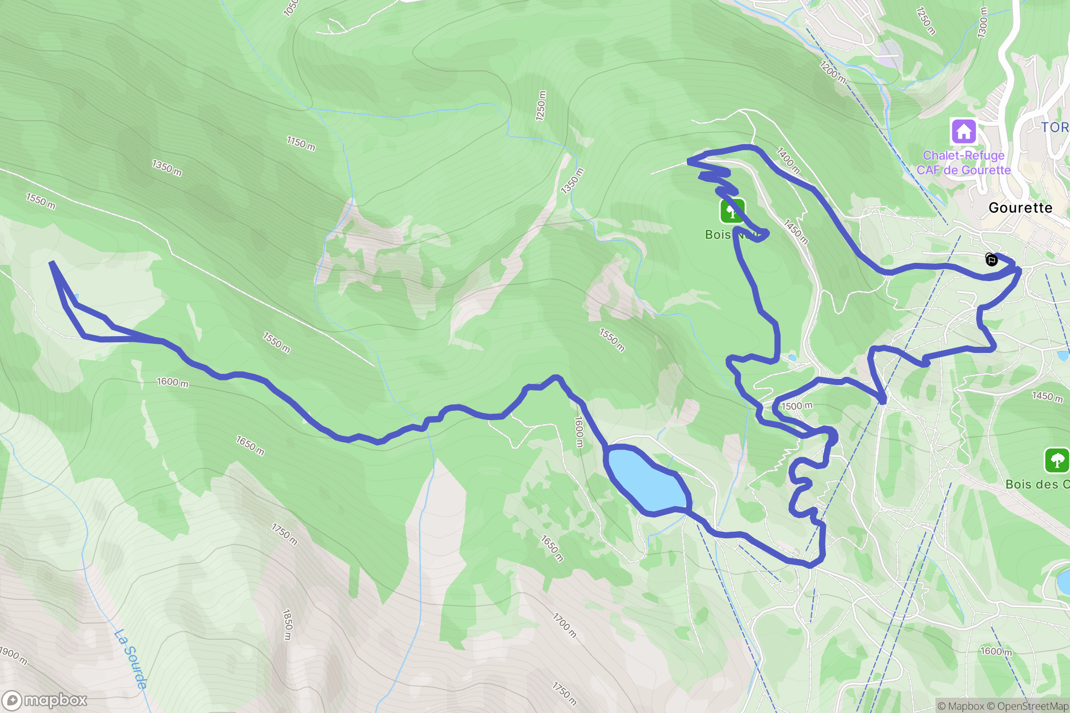Eaux-Bonnes : carte du parcours de randonnée - France