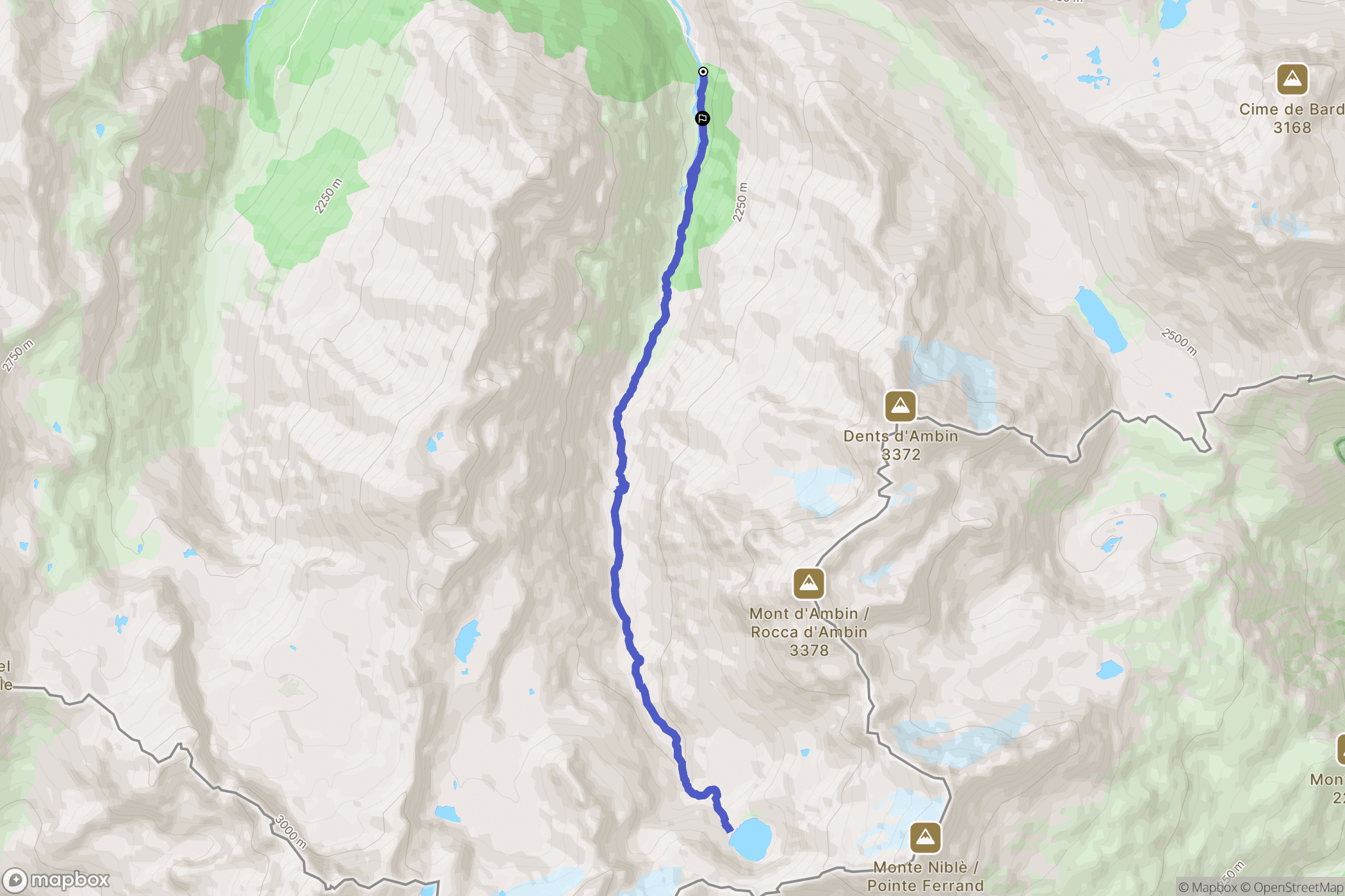 Val-Cenis : carte du parcours de randonnée - France