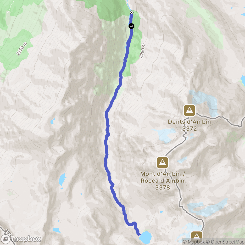 Val-Cenis : carte du parcours de randonnée - France