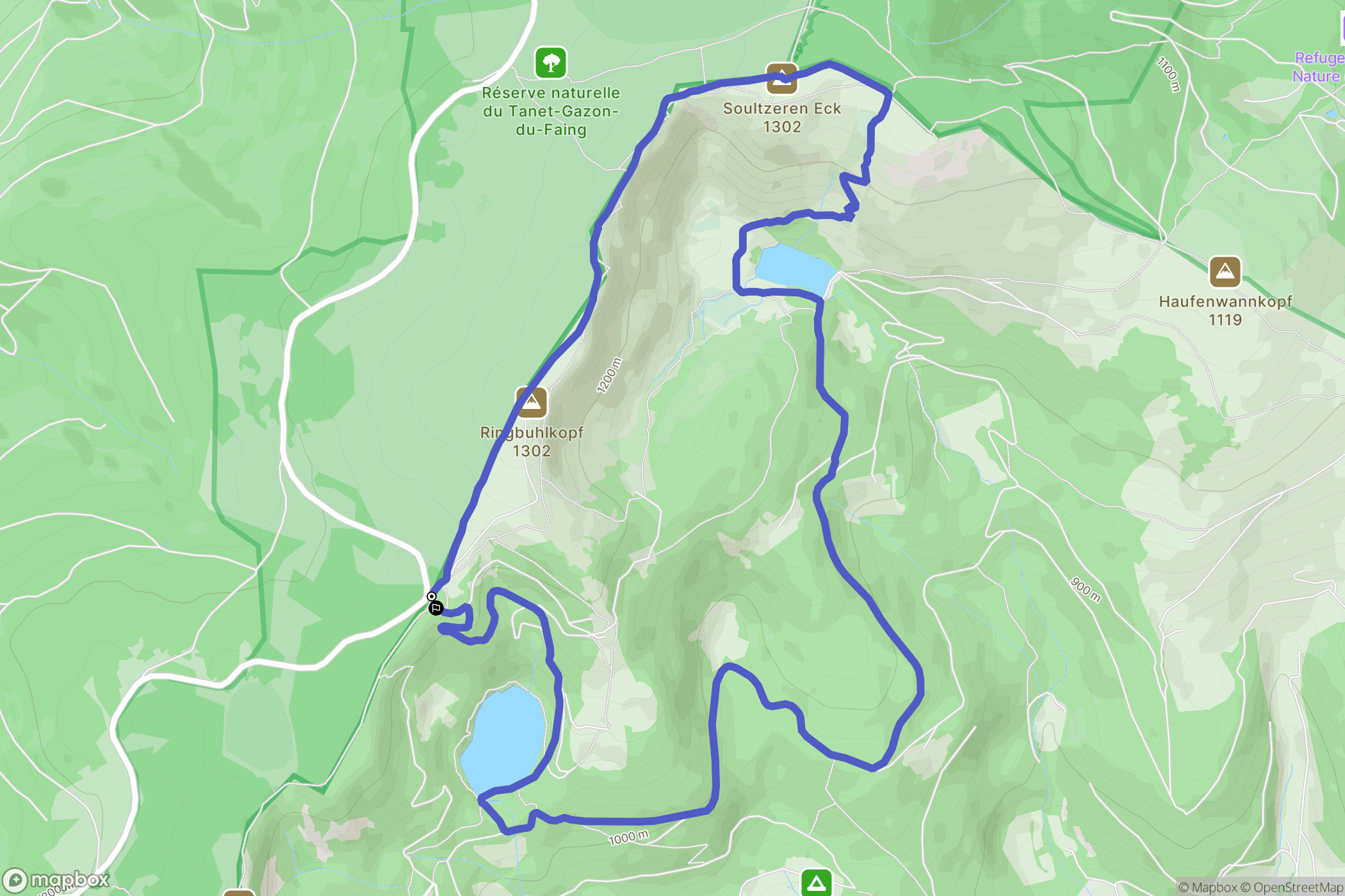 Le Valtin : carte du parcours de randonnée - France